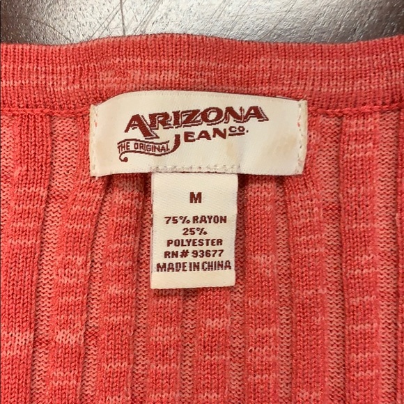 Arizona Jeans Lo sleeve coral lace-up top - Picture 3 of 5
